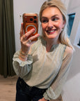 Mos Mosh Ximena Glam V-neck Blouse zilver