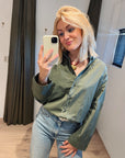 Penn and Ink khaki blouse
