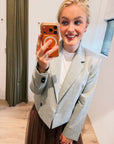Dante 6 Reyes relaxed fit cropped blazer grijs