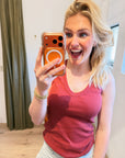 Mos Mosh Elle V-Neck Solid tank top
