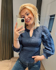 Indi & Cold blauwe blouse