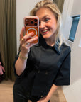 Gustav Nora cape jacket zwart
