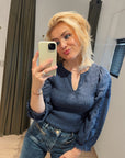 Indi & Cold blauwe blouse