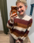 Mos Mosh Suvi Stripe knit beige