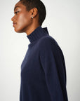 Mos Mosh Blauw Aima Cashmere Highneck knit