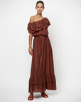 Dante 6 Ambarose plain off shoulder maxi dress