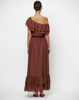 Dante 6 Ambarose plain off shoulder maxi dress