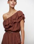 Dante 6 Ambarose plain off shoulder maxi dress