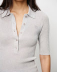 Dante 6 Fayza Metallic knitted polo