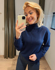 Mos Mosh Blauw Aima Cashmere Highneck knit