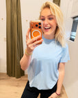 Absolut Cashmere Nina T-shirt Celeste Blauw