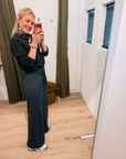 Corel Ella Pants Wide milano brush flannel grijs