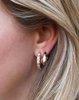All The Luck In The World Sunlight Goldplated Drop Hoop Dots Red Pink Clear