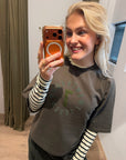 Penn and Ink Sweater print Tabac
