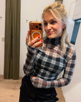 Dante 6 Casha printed check mesh top