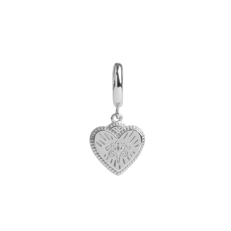 All The Luck In The World Charm Silverplated Earring heart