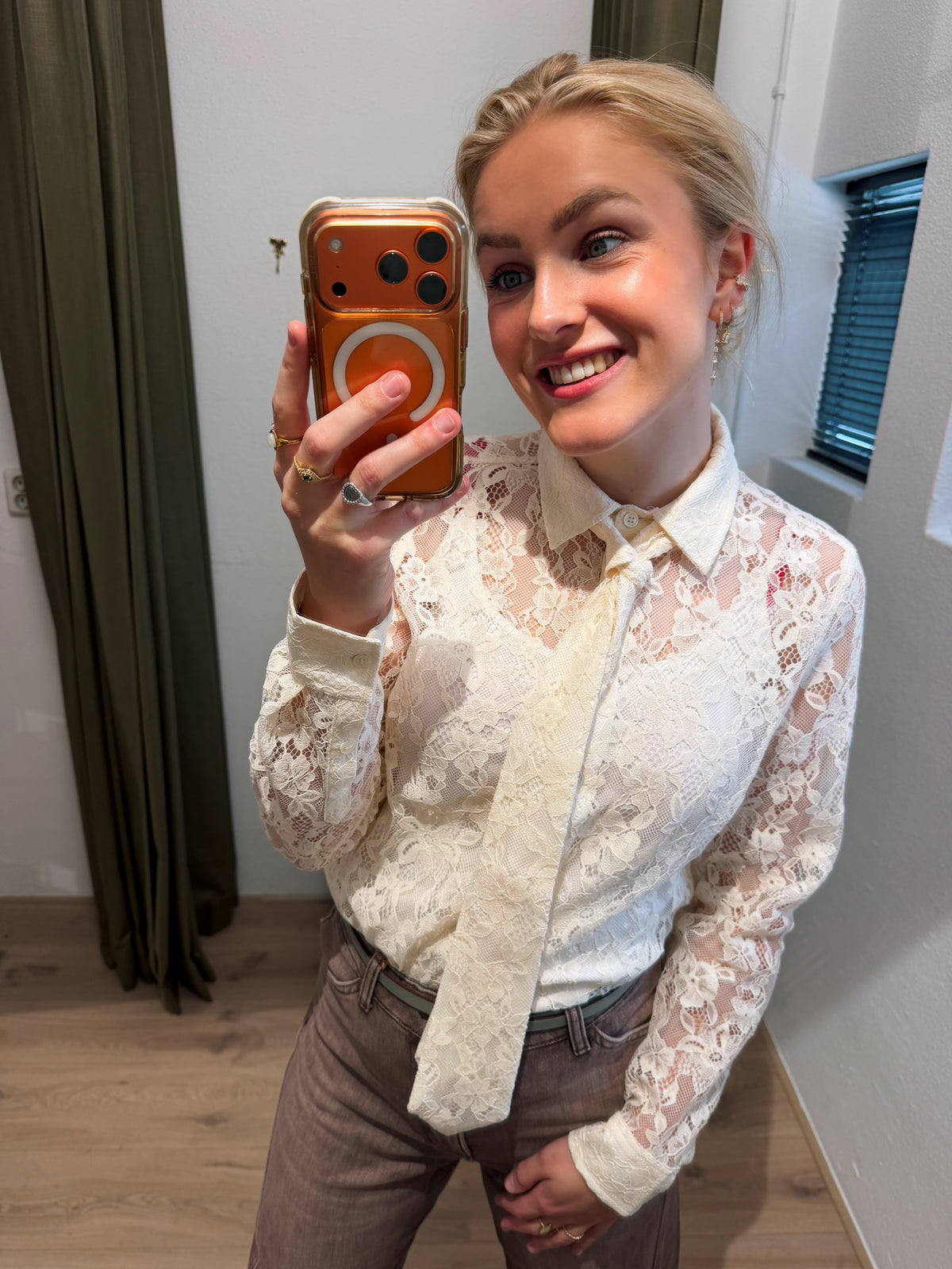 Mos Mosh Kether Lace tie shirt