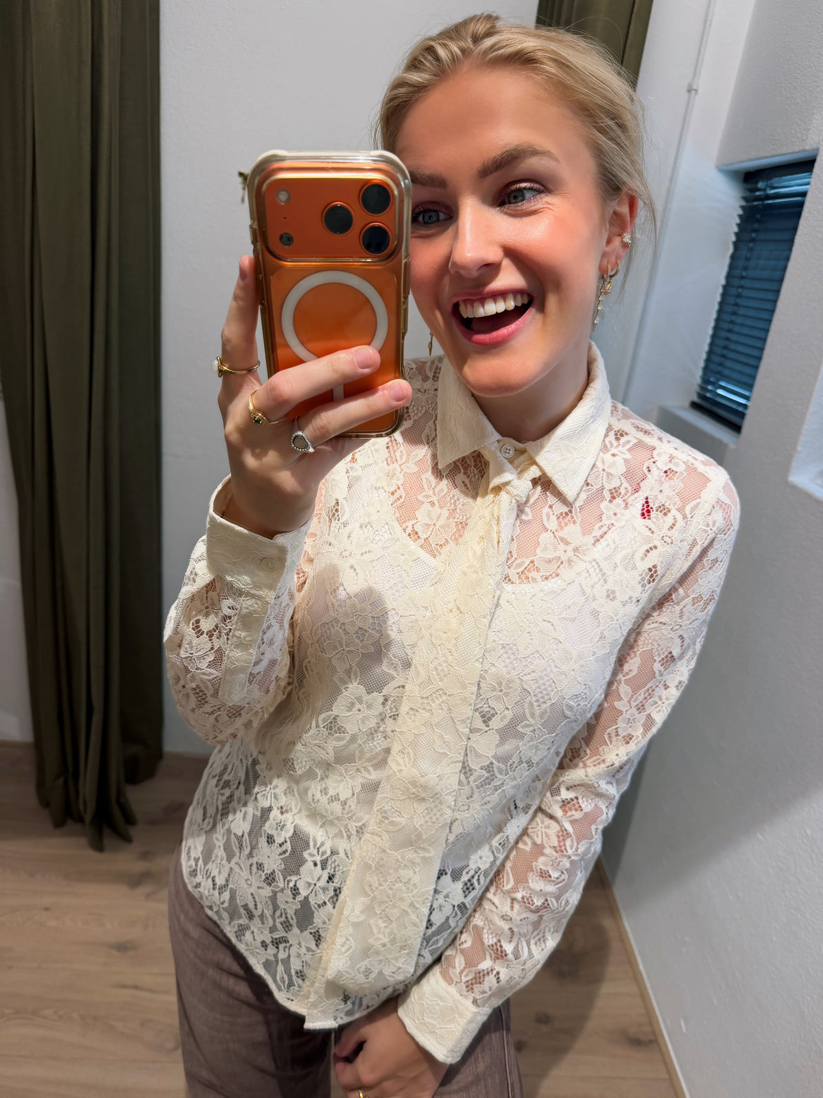 Mos Mosh Kether Lace tie shirt