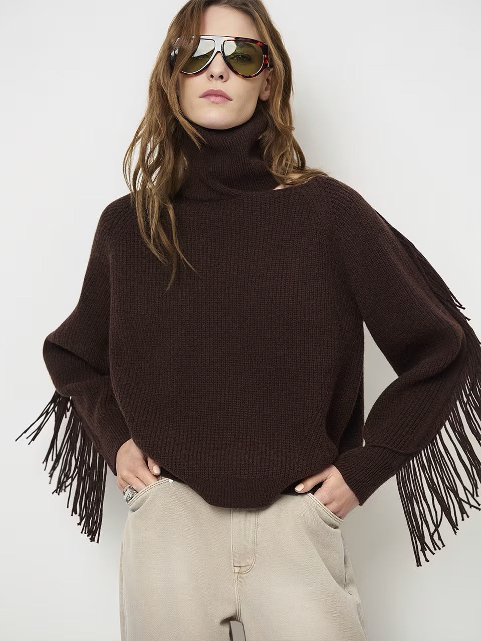 Dante 6 Siega cut out Fringe sweater