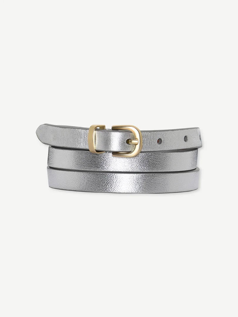 Gustav Gloe leather belt silver