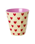 RICE middelgroot beker hearts print