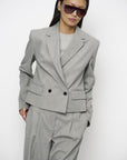 Dante 6 Reyes relaxed fit cropped blazer grijs