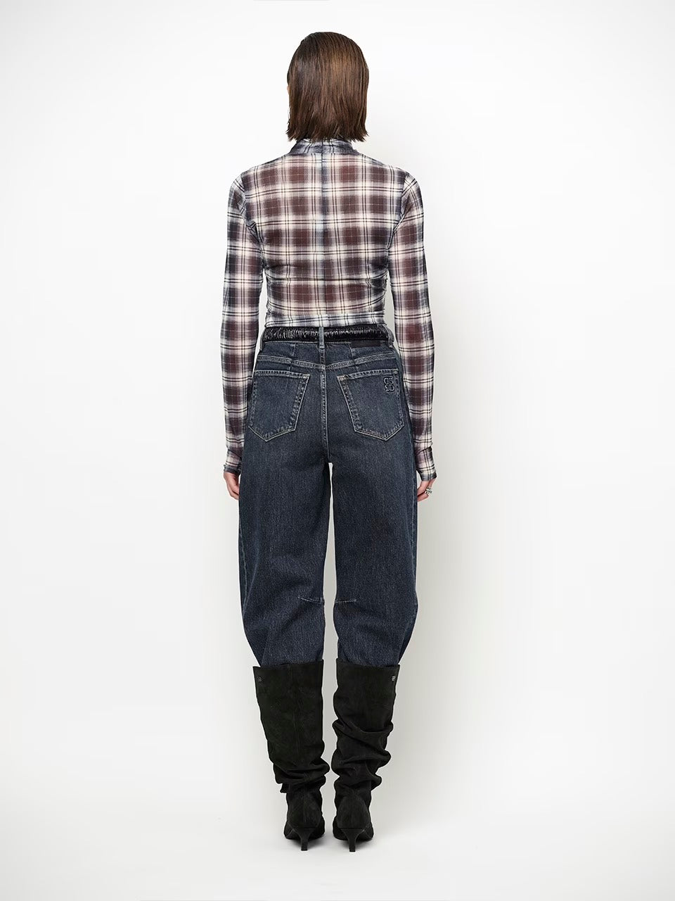 Dante 6 Casha printed check mesh top