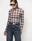 Dante 6 Casha printed check mesh top