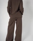 Corel Ella Pants Wide milano brush flannel bruin