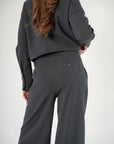 Corel Ella Pants Wide milano brush flannel grijs