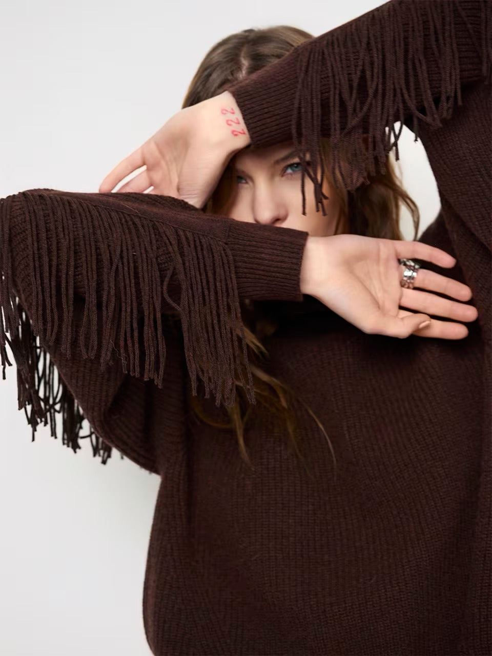 Dante 6 Siega cut out Fringe sweater