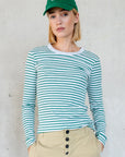 Penn and Ink groen gestreept shirt