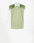 Dante 6 Rhobin sleeveless fringe detail shirt