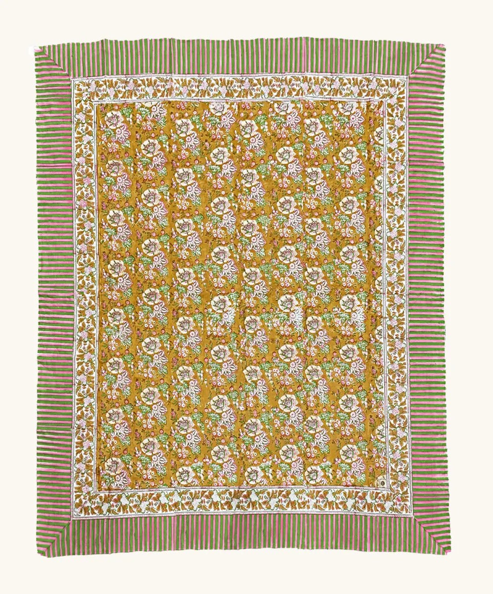 Doing Goods Marigold Table throw in tote bag