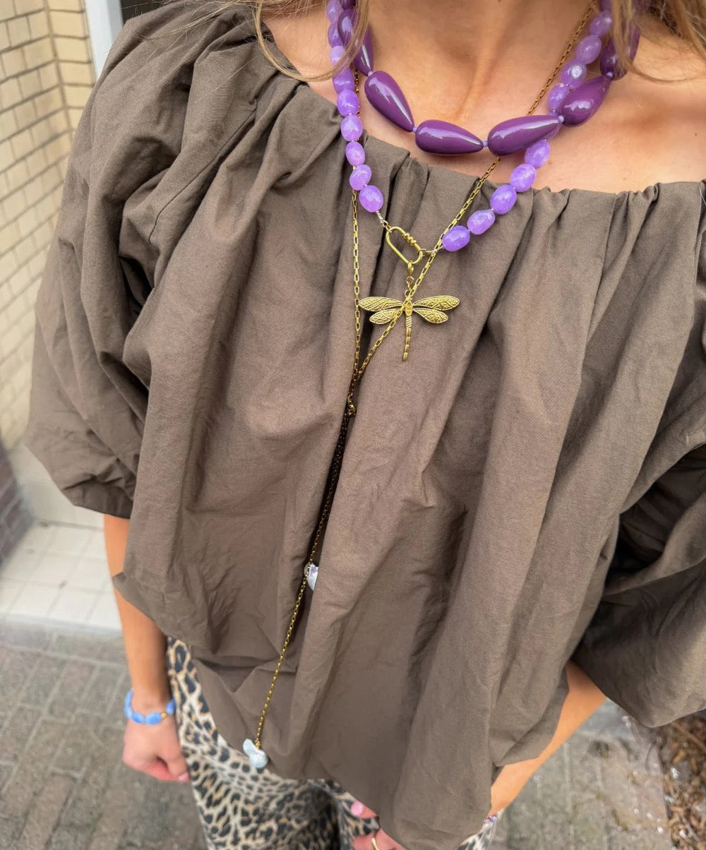 Le Veer Lilac Stone ketting