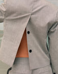 Dante 6 Reyes relaxed fit cropped blazer grijs