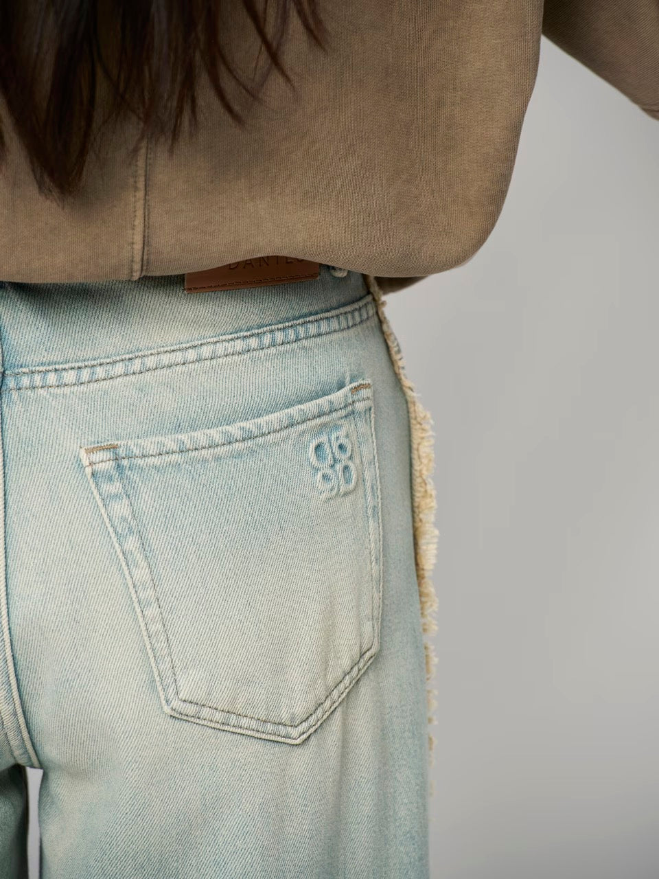 Dante 6 Brave fringed barrel leg jeans