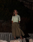 The Perfect Lyon cropped shirt short green/white