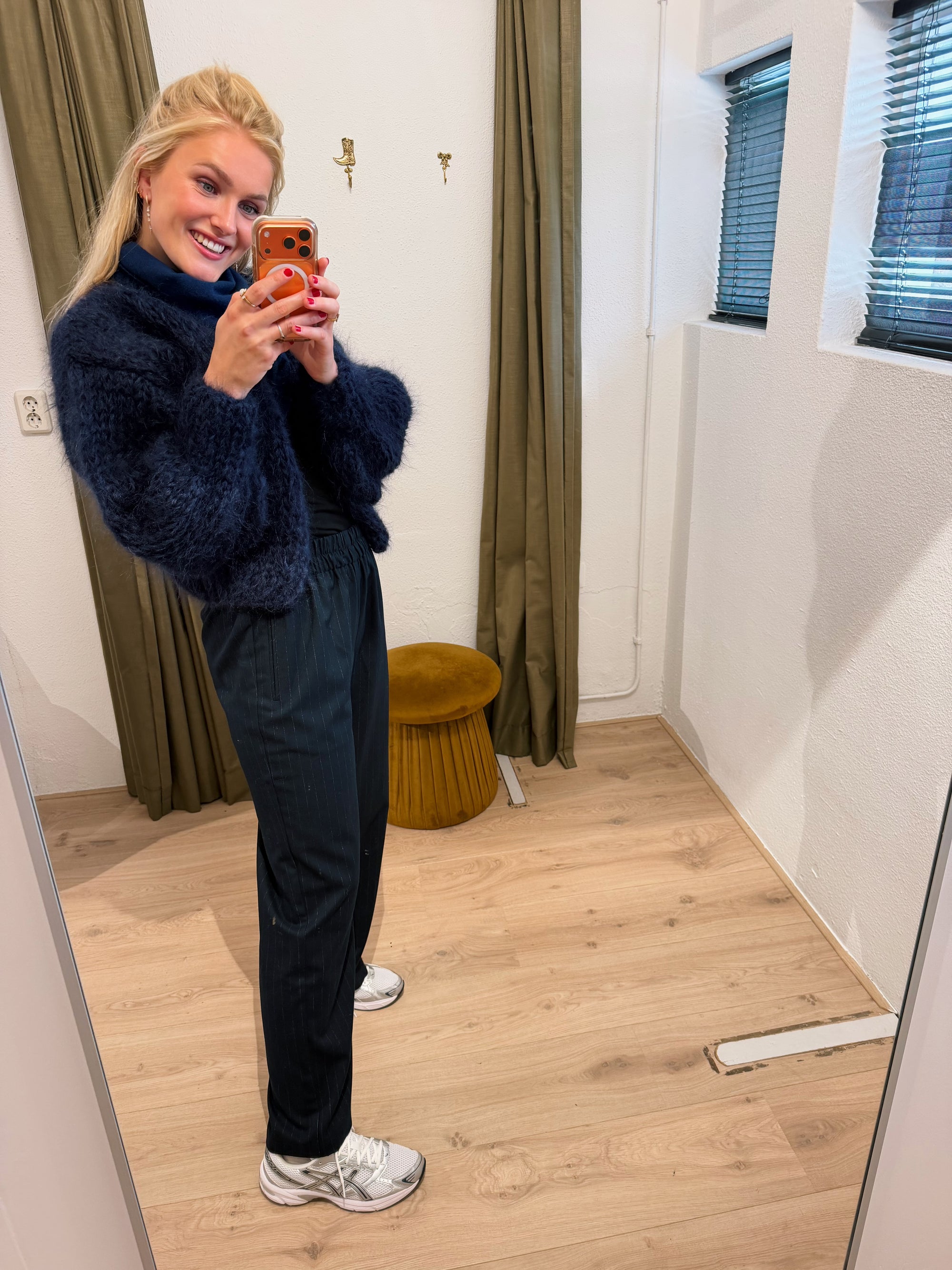 Penn and Ink trousers blauwe krijtstreep