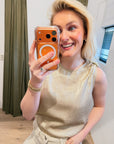 Dante 6 Aurora embellished metallic top