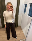 Corel Ella Pants Wide milano brush flannel bruin
