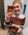 Mos Mosh Suvi Stripe knit beige