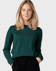 Klitmoller womens basic merino knit moss green
