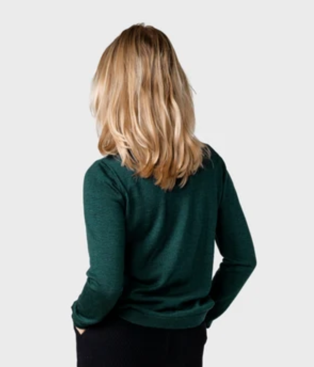 Klitmoller womens basic merino knit moss green