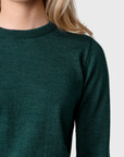 Klitmoller womens basic merino knit moss green