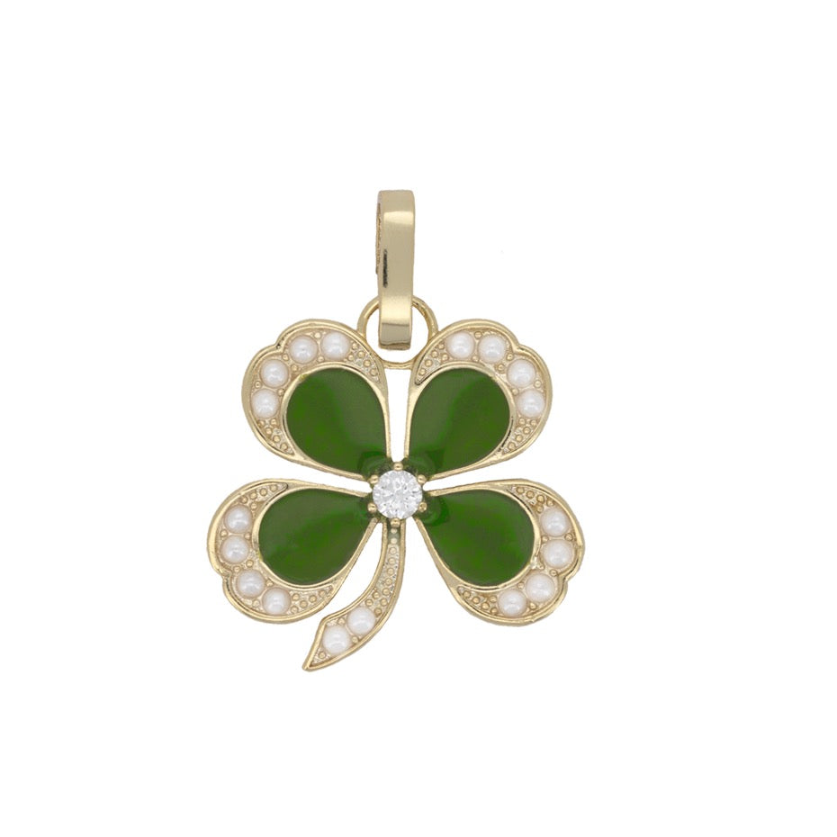 All The Luck In The World Wonder Goldplated Charm Four Leaf Clover